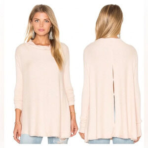 Free People We the Free Lover Rib Thermal Top Women's Small Pink Sweater Coastal